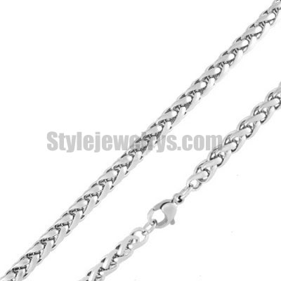Stainless steel chains wholesale 50cm - 55cm length celtic rope chain necklace w/lobster 5mm ch360257 - Click Image to Close